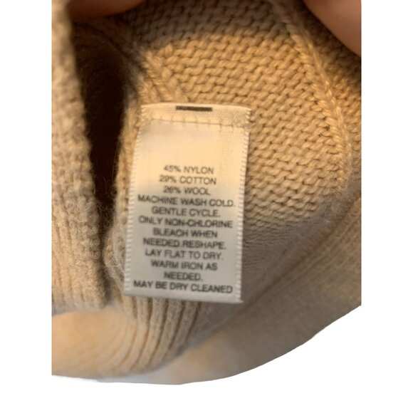 👗 2/$30 👗 White House Black Market Small Tan Cardigan Cascading Front - Picture 6 of 8